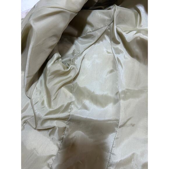 XOXO Suede Leather Hippie Jacket LG Cream/Lt Tan Stitch Detailing Boho Indie - Picture 9 of 13